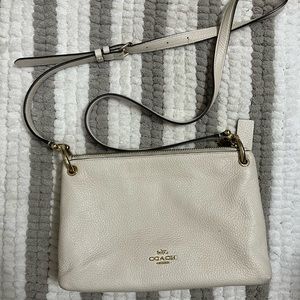 White Leather Coach Crossbody